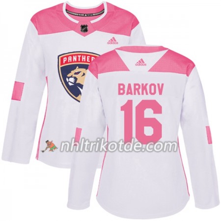 Florida Panthers Trikot Aleksander Barkov 16 Adidas 2017-2018 Weiß Pink Fashion Authentic - Dame